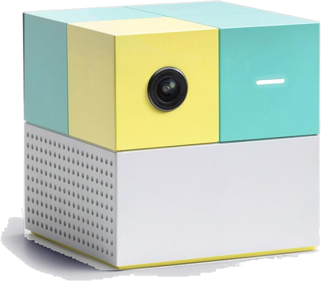 PlayCube motion gaming cube in teal, yellow and white